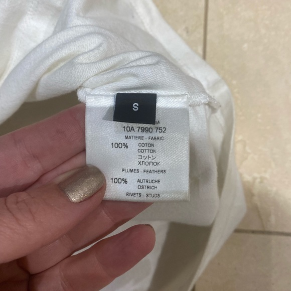 RARE Givenchy ostrich feather silver stud cotton tank S - Picture 6 of 11